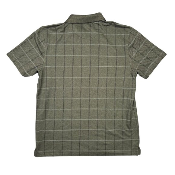 Van Heusen Polo Shirt Mens M Green Windowpane Check Short Sleeve Golf Casual - Picture 5 of 10